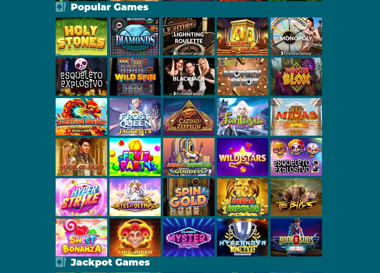 Powerup Casino Spielübersicht
